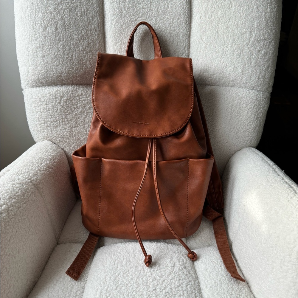 Chic Tan Leather Backpack
